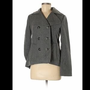 Pink Envelope Lolita grey polka dot peacoat, med